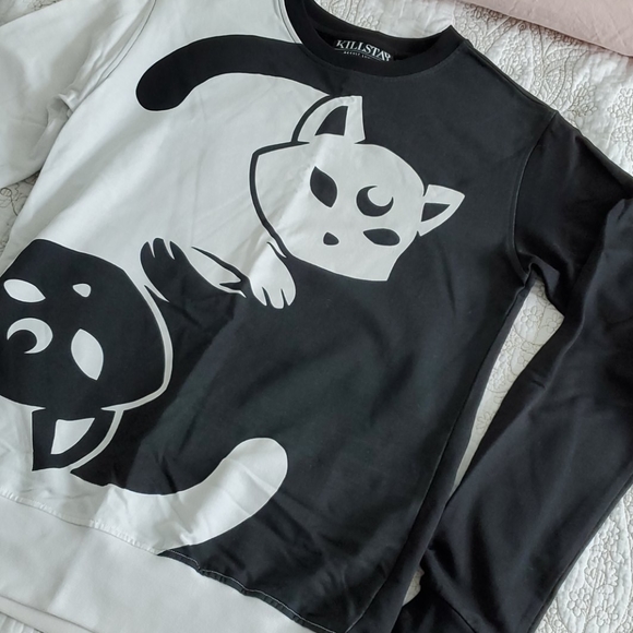 Killstar Sweaters - Killstar Yin Yang Cat Sweater